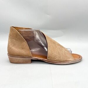 Free People Womens 39.5 8.5 Mont Blanc Sandals‎ Shoes Tan Leather Boho DOrsay